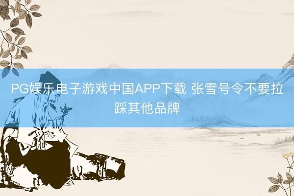 PG娱乐电子游戏中国APP下载 张雪号令不要拉踩其他品牌