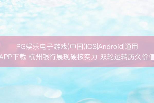 PG娱乐电子游戏(中国)IOS|Android|通用APP下载 杭州银行展现硬核实力 双轮运转历久价值