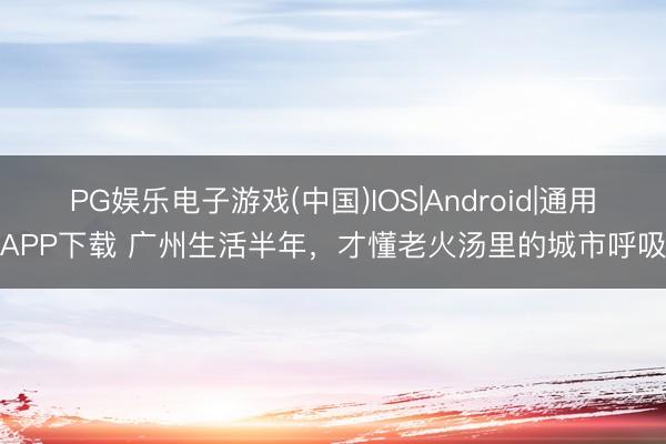 PG娱乐电子游戏(中国)IOS|Android|通用APP下载 广州生活半年，才懂老火汤里的城市呼吸