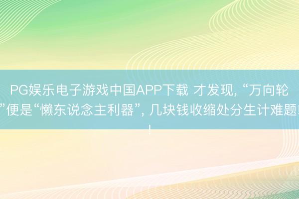 PG娱乐电子游戏中国APP下载 才发现， “万向轮”便是“懒东说念主利器”， 几块钱收缩处分生计难题!